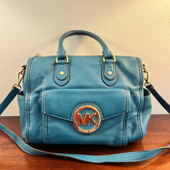 Michael Kors | Bags | Michael Kors Genuine Leather Jet Set  Michael Kors teal blue crossbody bag